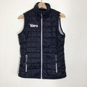 Cutter & Buck Vest Womens Medium Black Quilted Puffer Full Zip Varo Logo
